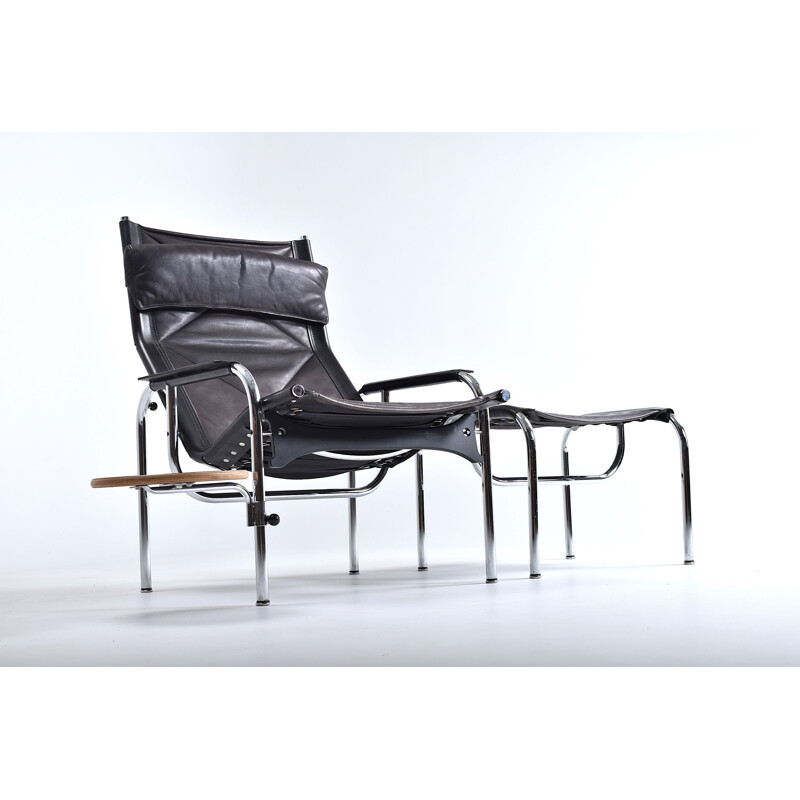 Vintage armchair and ottoman by Hans Heichenberger for Strässle 1960