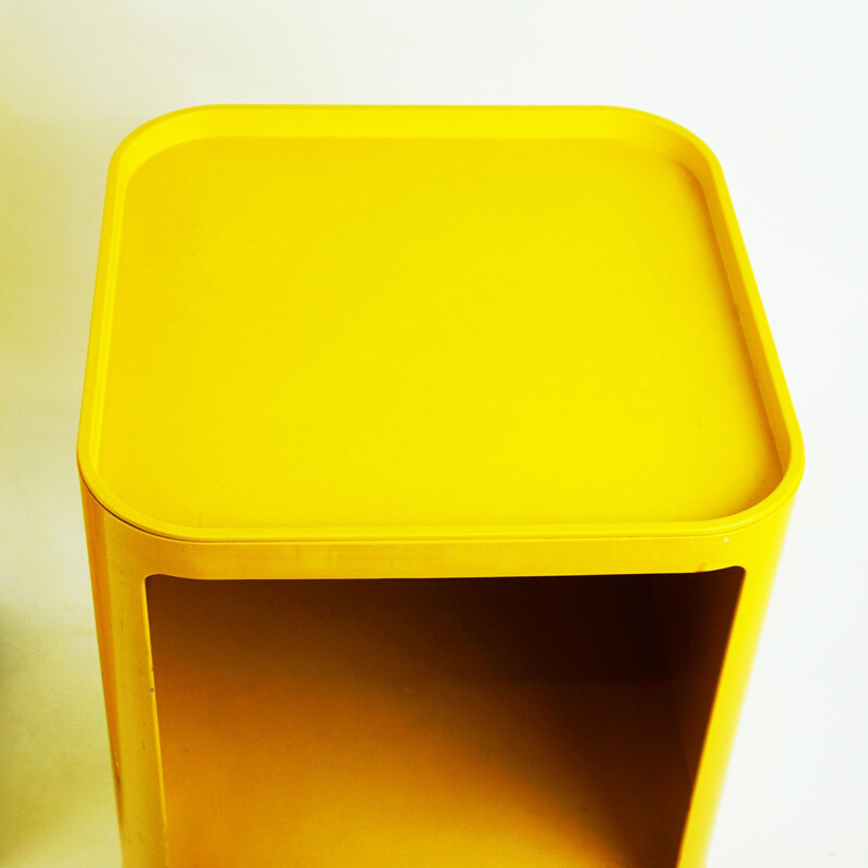 Pair of vintage Yellow Componibili Bar Trolleys by Anna Castelli for Kartell