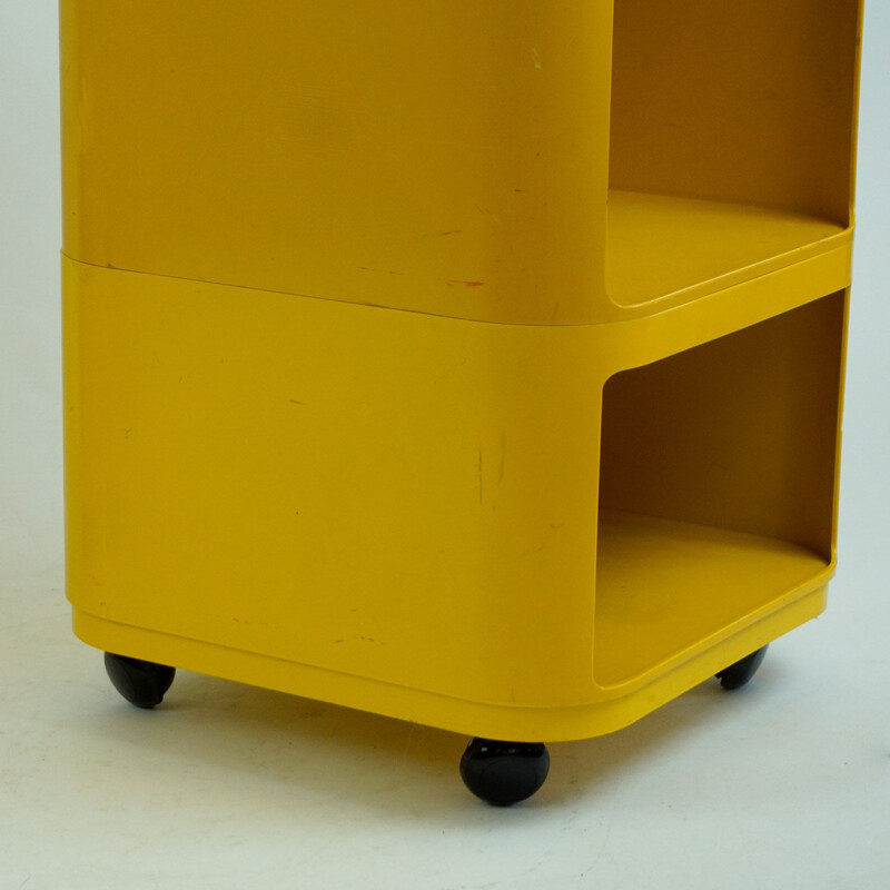 Pair of vintage Yellow Componibili Bar Trolleys by Anna Castelli for Kartell