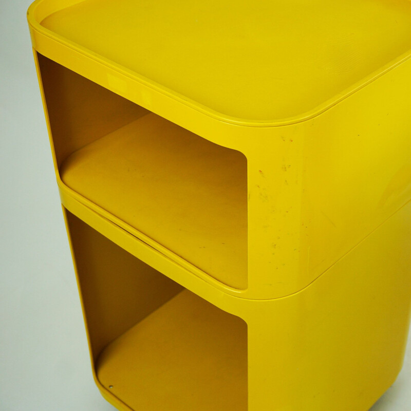 Pair of vintage Yellow Componibili Bar Trolleys by Anna Castelli for Kartell
