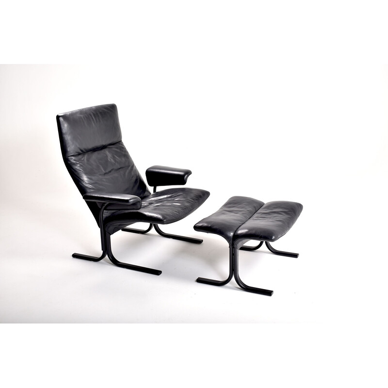 Vintage lounge armchair and ottoman by Hans Eichenberger for De Sede model DS 2030
