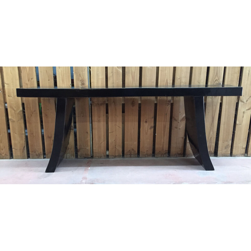 Vintage asian black lacquered console