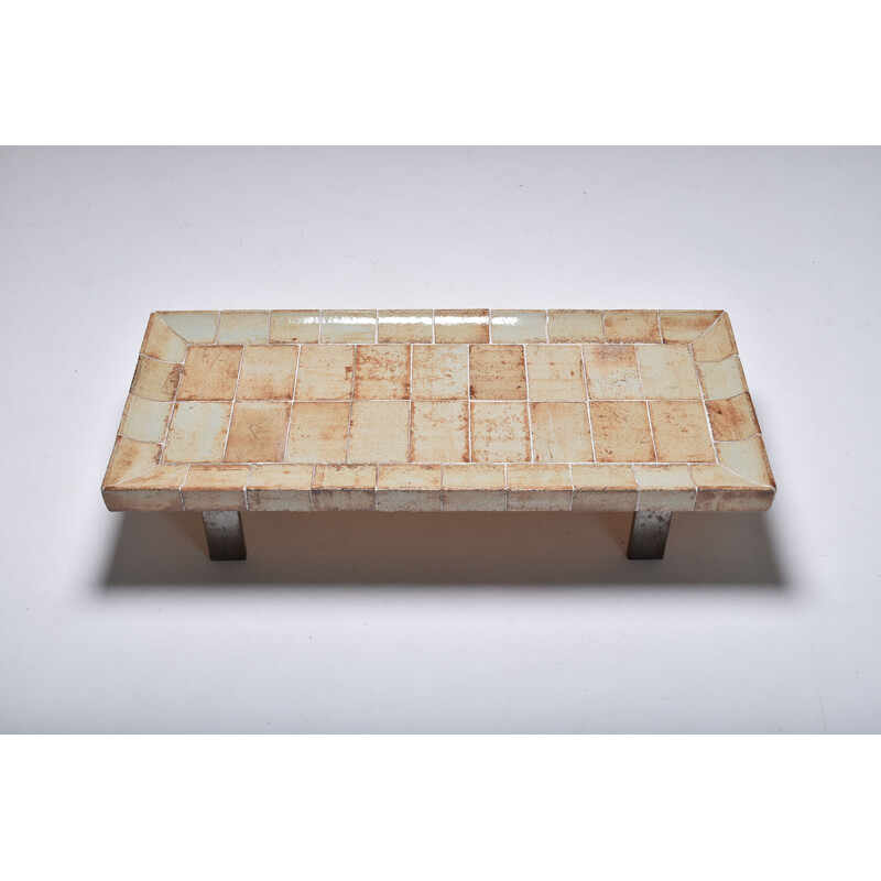 Vintage ceramic coffee table by Roger Capron