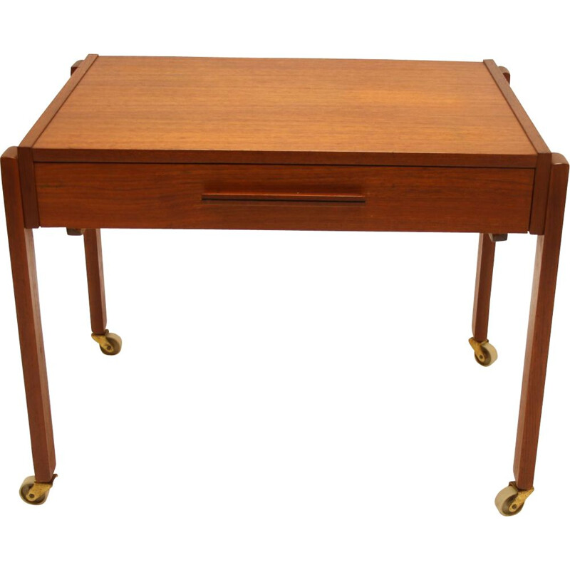 Vintage end table on Wheels Rosewood Wooden