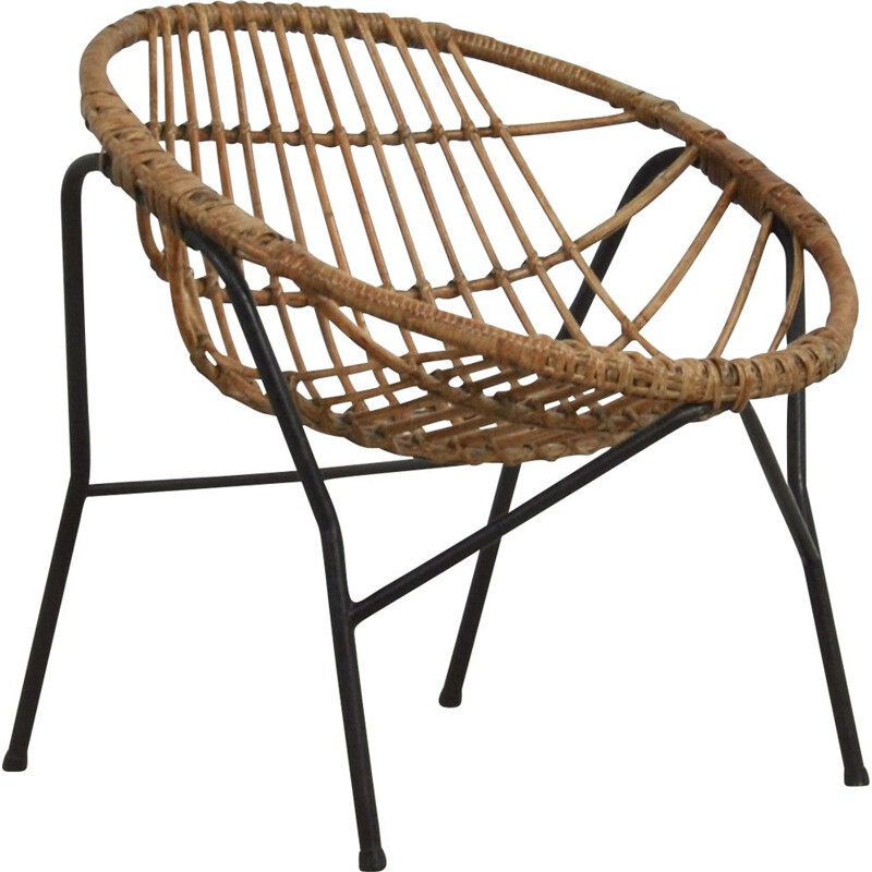 Vintage Rattan Armchair from Rohe Noordwolde, 1960s