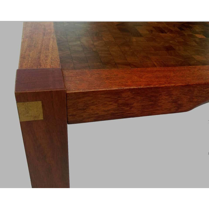 Vintage padauk salontafel met mozaïek van Rolf Middelboe en Gorm Lindum Larsen, 1970