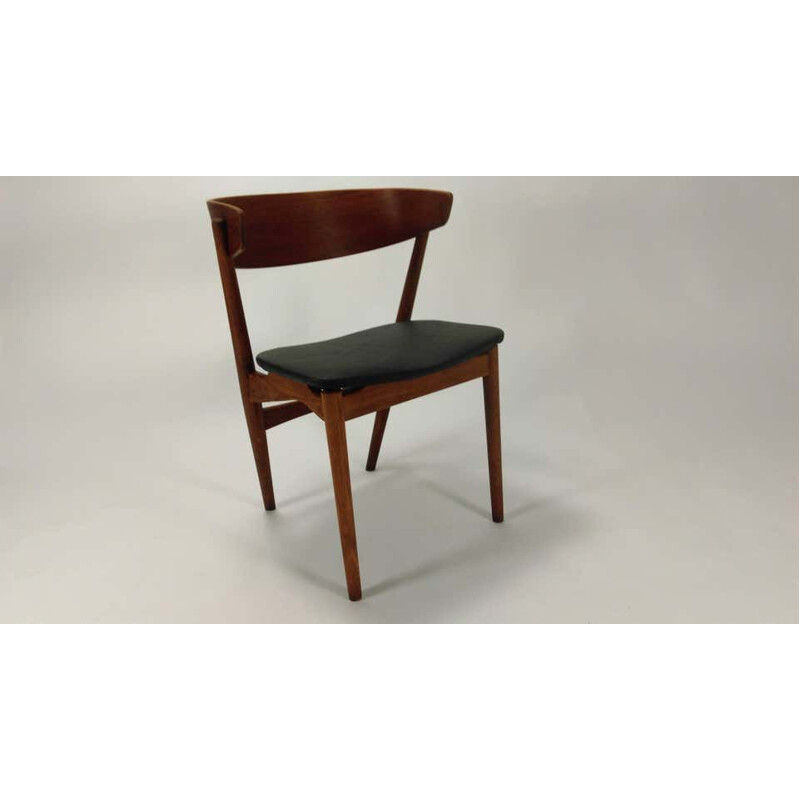 Paar vintage teak en eiken eetkamerstoelen van Helge Sibast Deens 1960