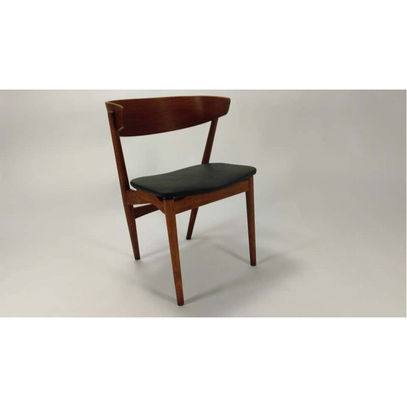 Par de cadeiras de carvalho e teca vintage por Helge Sibast dinamarquês 1960