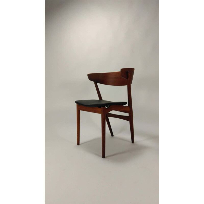 Pair of vintage teak and oak dining chairs by Helge Sibast from Denmark 1960