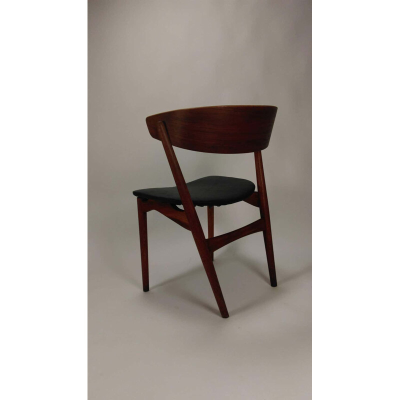 Par de sillas de comedor vintage de teca y roble de Helge Sibast Danés 1960