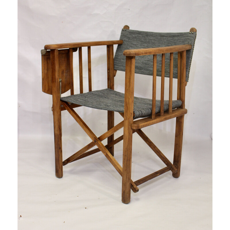 Ensemble de 3 chaises vintage de réalisateur pliantes marque Clairitex 1950