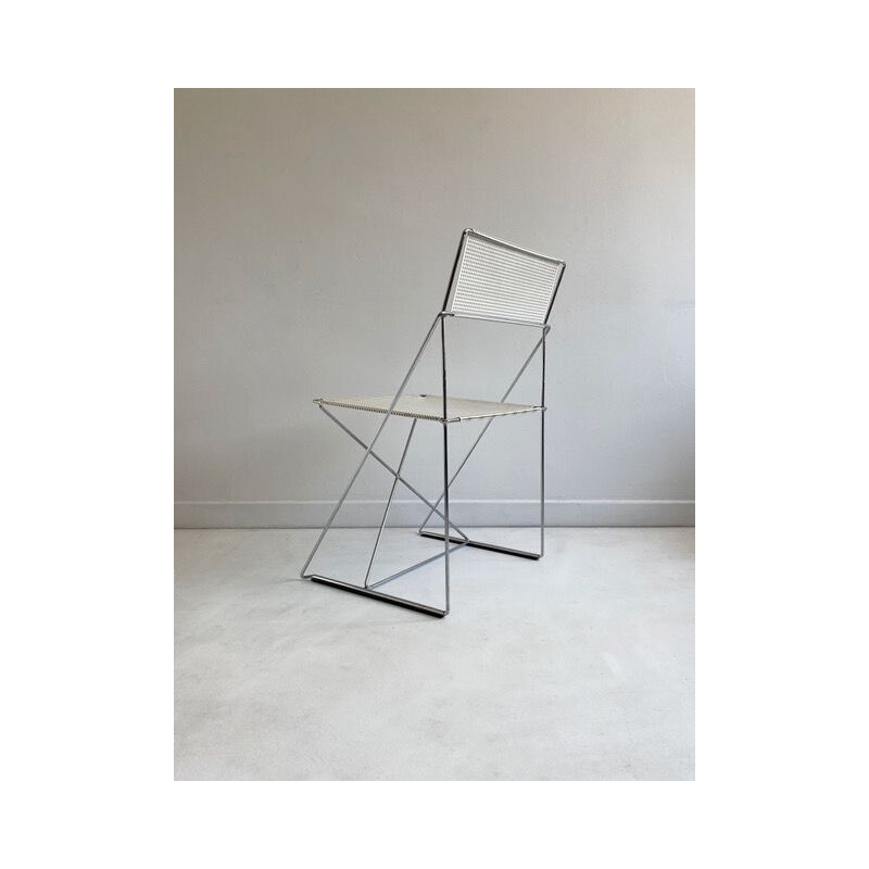 Vintage Stacking Chair Postmodern White 'X-Line' by N.J. Haugesen 1970