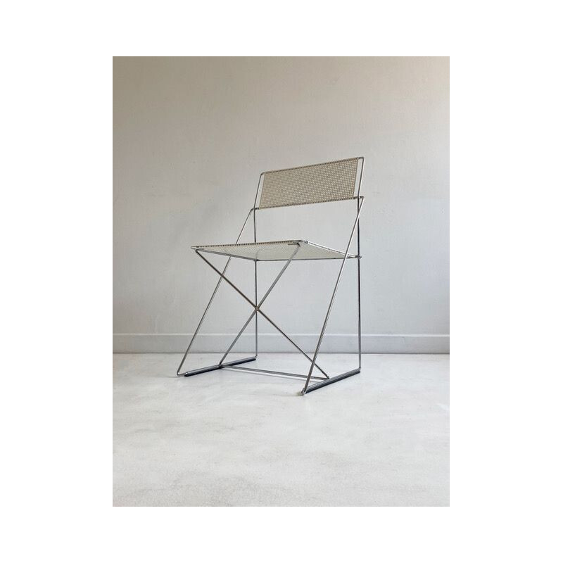 Vintage Stacking Chair Postmodern White 'X-Line' by N.J. Haugesen 1970