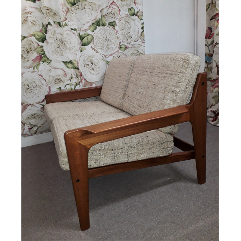 Vintage 2 seater solid teak sofa by Arne Wahl IVERSEN.