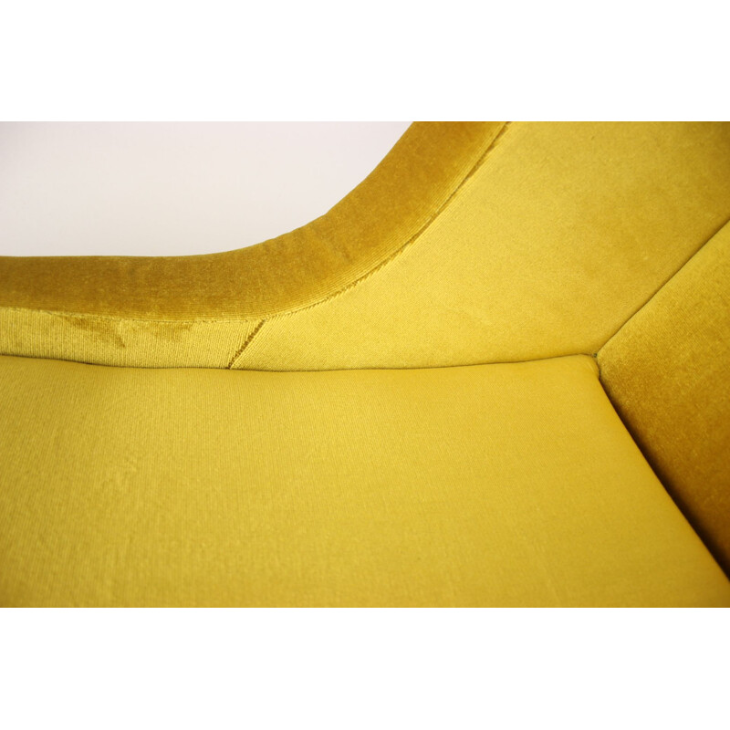 Paire de fauteuils lounges jaunes d'Aldo Morbelli pour l'ISA Bergame, 1950