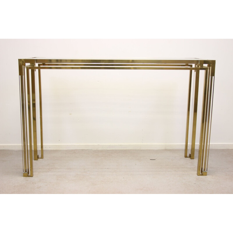 Vintage Golden plexiglass or lucite sidetable from Charels hollis jones 1980