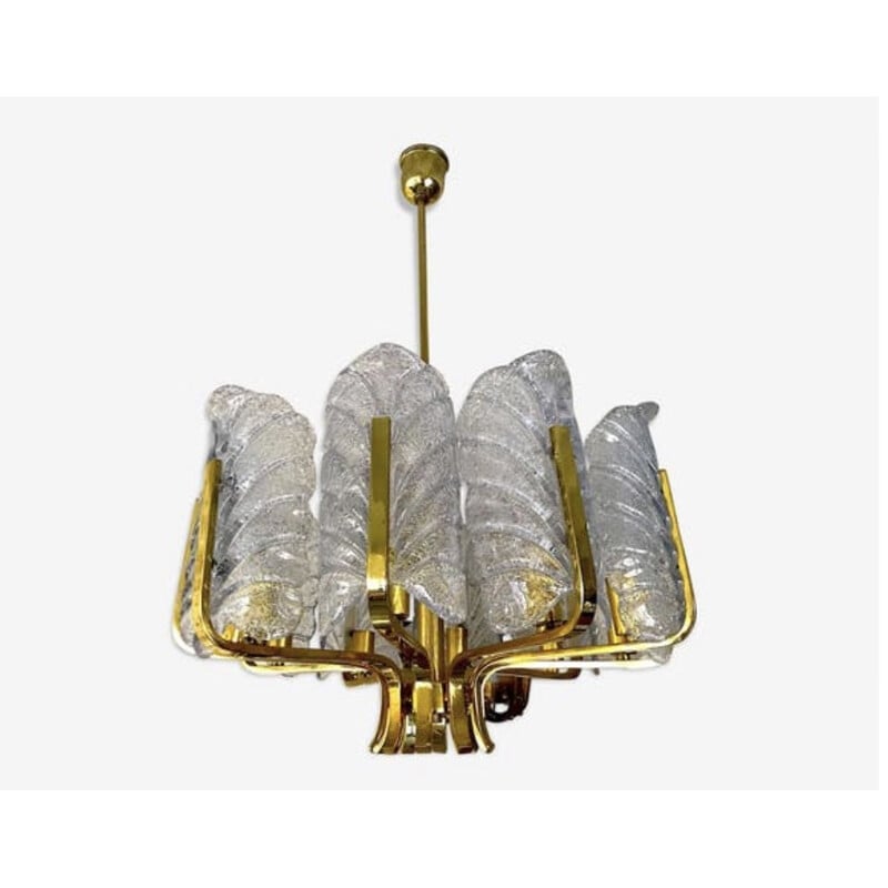 Vintage chandelier Carl Fagerlund by Orrefors de Murano 1960