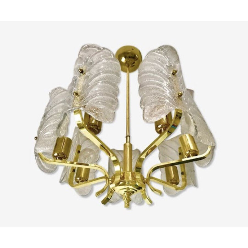 Vintage chandelier Carl Fagerlund by Orrefors de Murano 1960