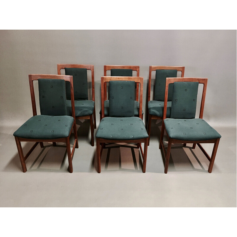 Set of 6 vintage Karl Erik Ekselius Scandinavian 1950 chairs