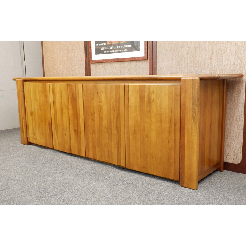 Vintage walnut sideboard by Afra and Tobia Scarpa Italy 1980