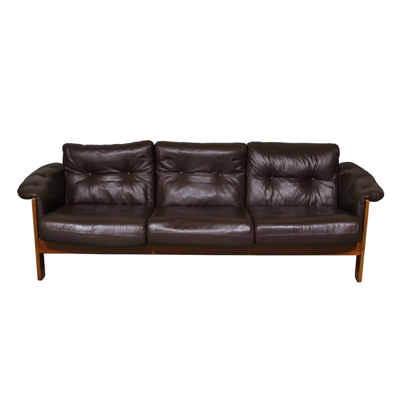 Vintage sofa set in brown leather, Niels Eilersen 1970
