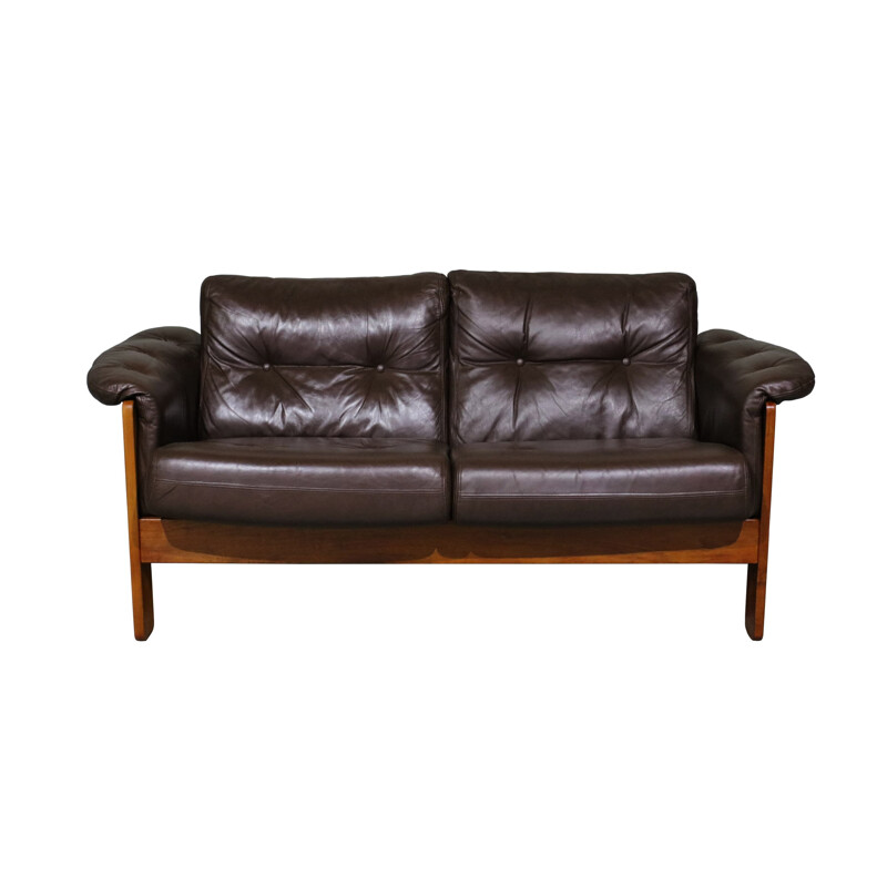 Vintage sofa set in brown leather, Niels Eilersen 1970