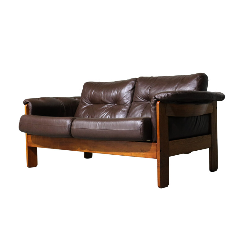 Vintage sofa set in brown leather, Niels Eilersen 1970