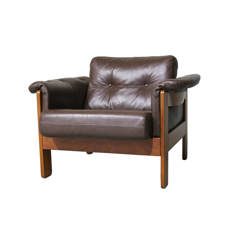 Vintage sofa set in brown leather, Niels Eilersen 1970