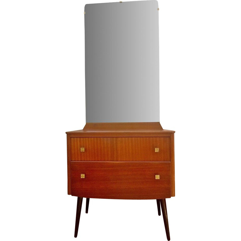 Exotic wood veneer vintage dressing table 1960