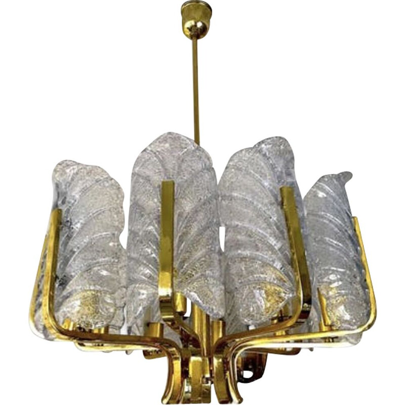 Vintage chandelier Carl Fagerlund by Orrefors de Murano 1960