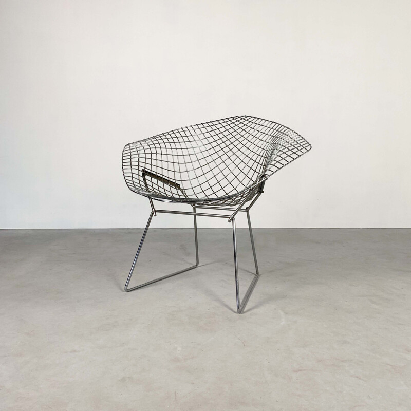 Vintage Chromed Diamond Chair by Harry Bertoia for Knoll, 1970s