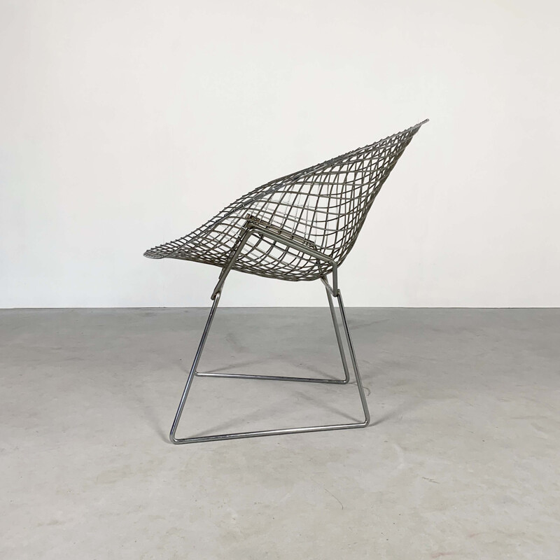 Vintage Chromed Diamond Chair by Harry Bertoia for Knoll, 1970s