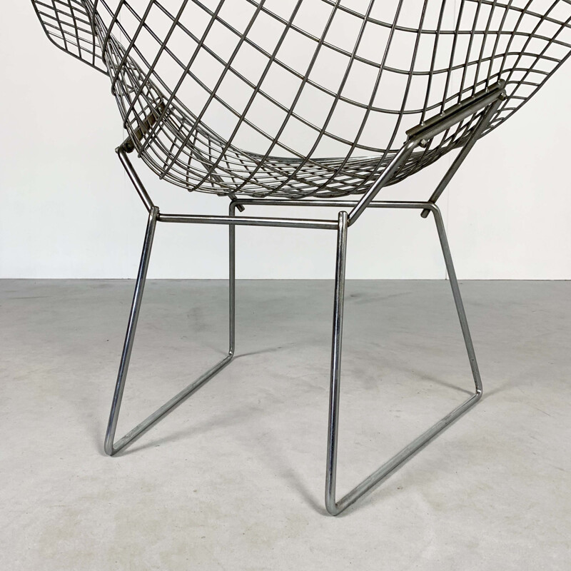 Vintage Chromed Diamond Chair by Harry Bertoia for Knoll, 1970s