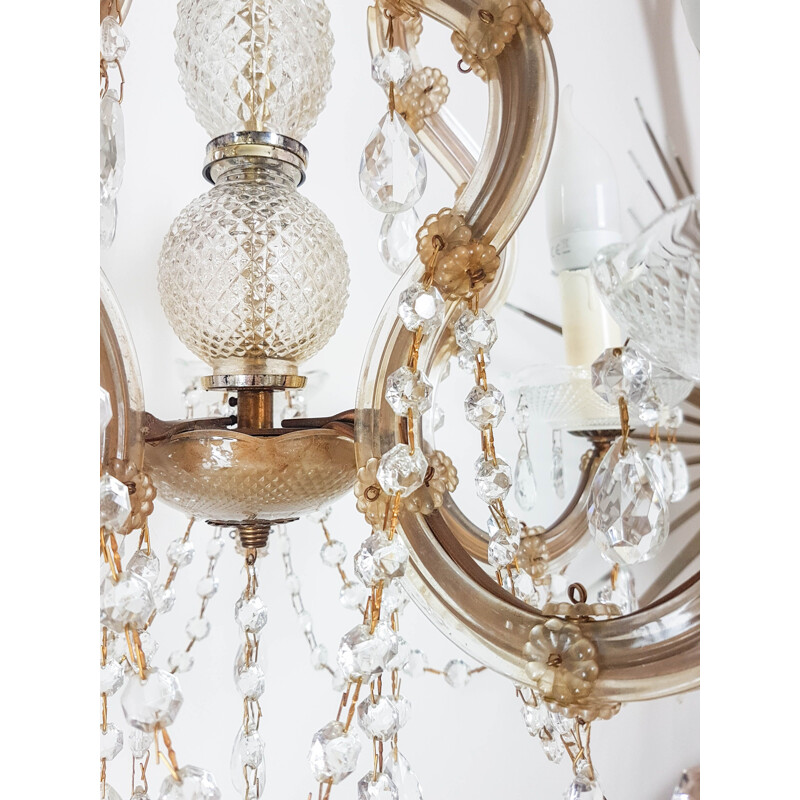 Vintage Cage Marie Therese chandelier with 6 lights, Italy 1920