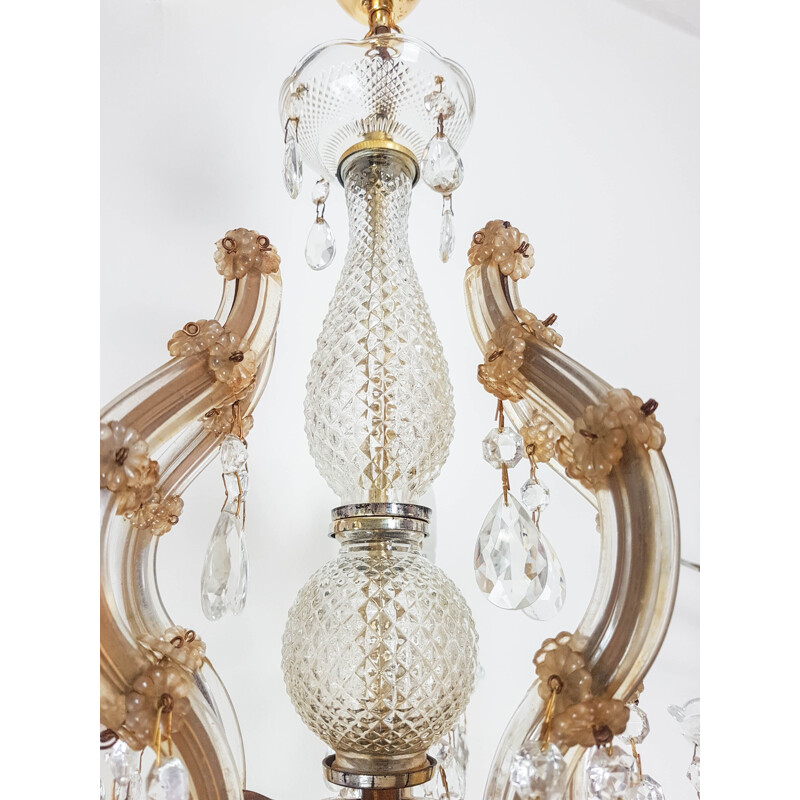 Vintage Cage Marie Therese chandelier with 6 lights, Italy 1920