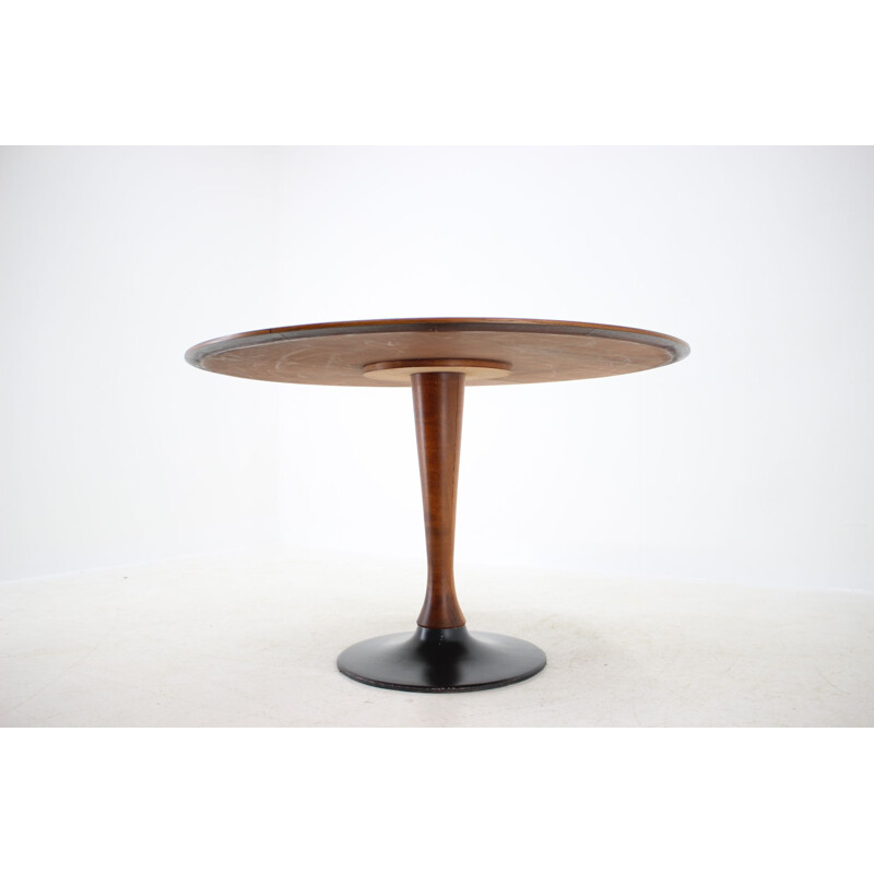 Vintage teak round table Czechoslovakia 1970