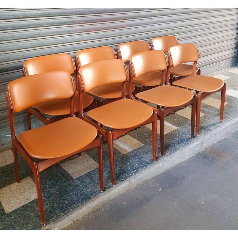 Set of 8 Vintage Rosewood Erik Buch Chairs For Od Møbler - Model 49 1960s