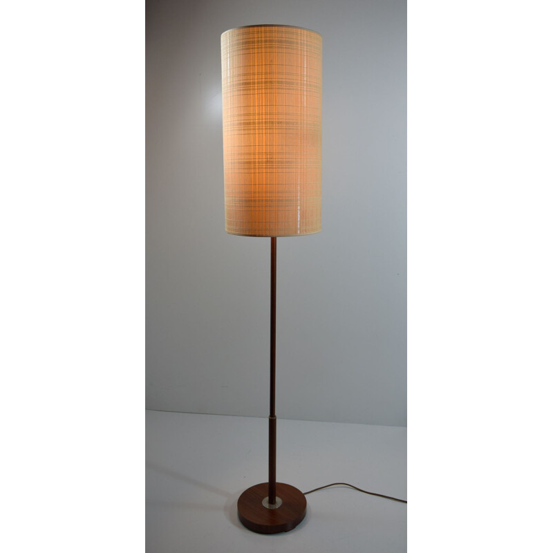 Vintage teak and rhodoïd lined cord floor lamp, 1960