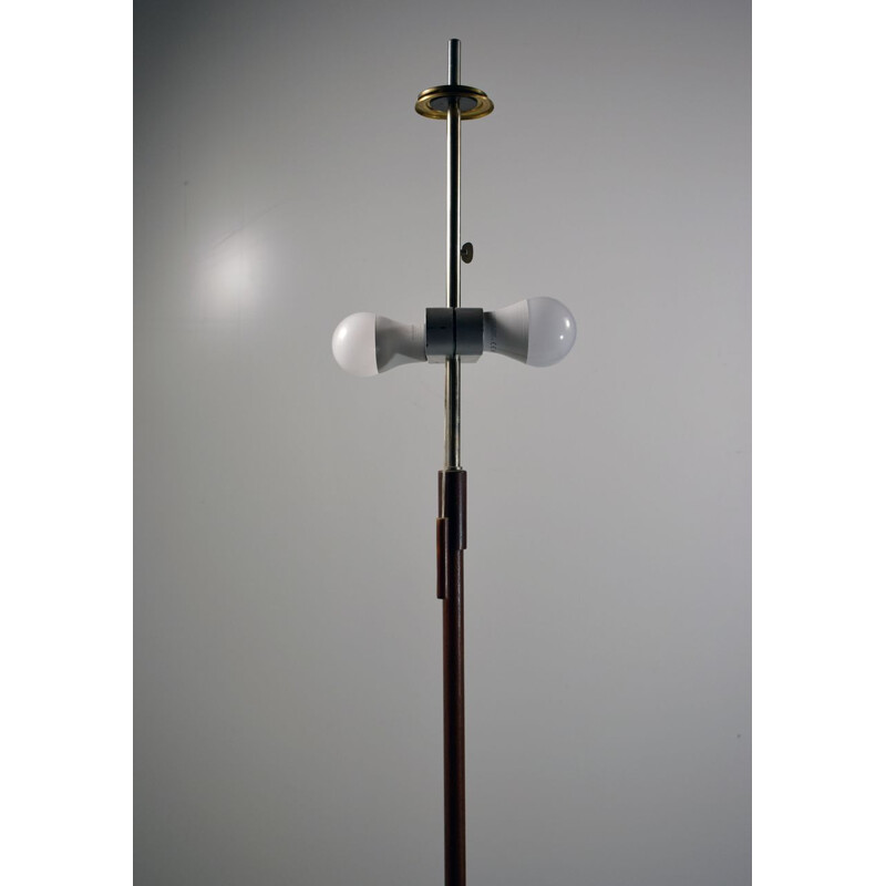 Vintage teak and rhodoïd lined cord floor lamp, 1960