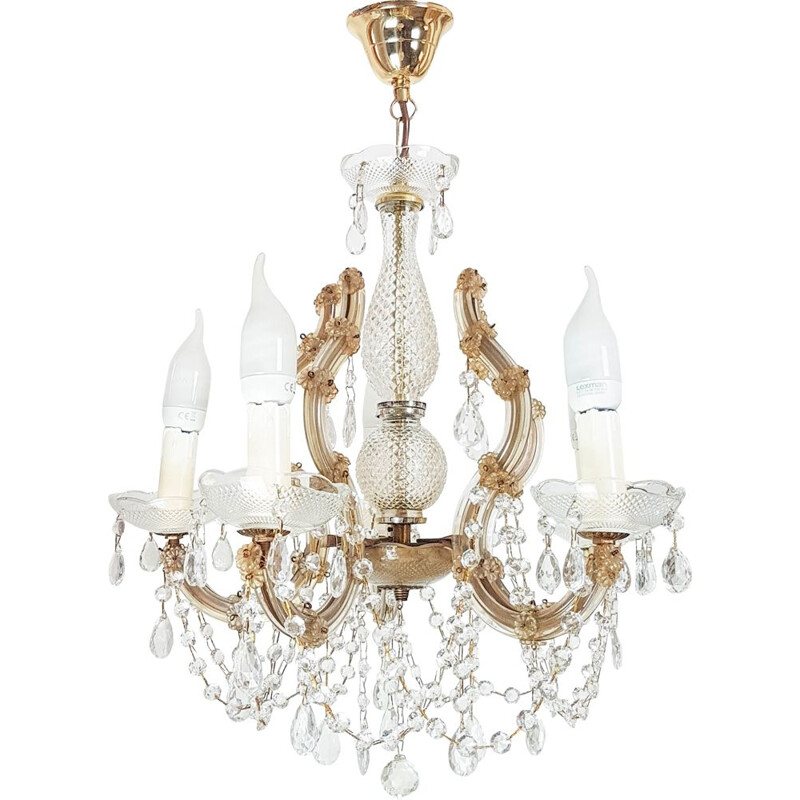 Vintage Cage Marie Therese chandelier with 6 lights, Italy 1920