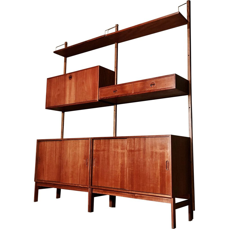 Vintage Sorensen modular shelf for H G Mobler Scandinavian 1950s