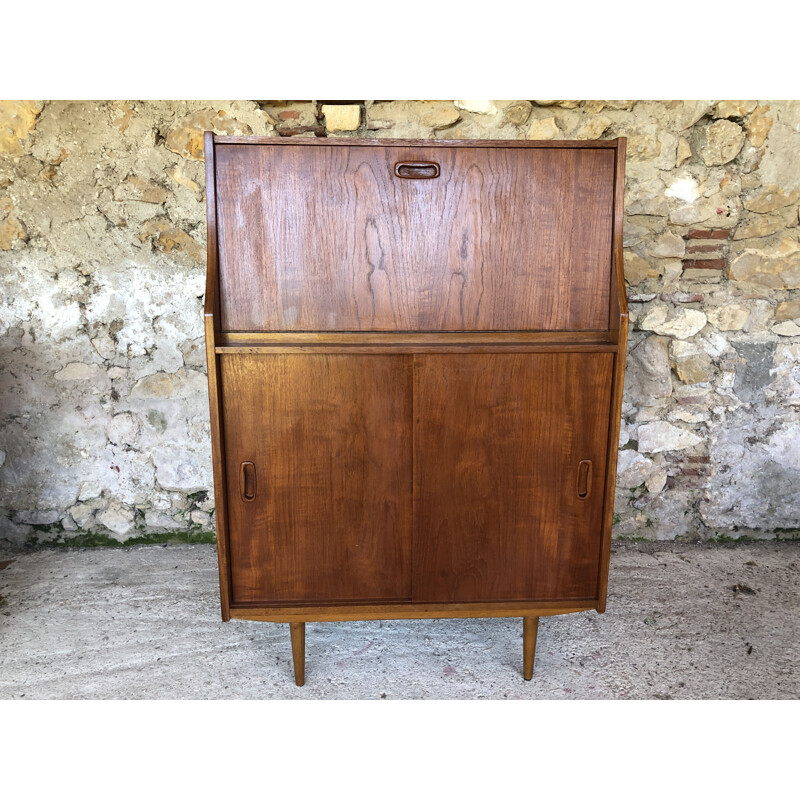 Vintage Secretaire teak storage cabinet by TAB scandinave 1960