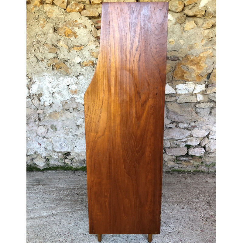 Vintage Secretaire teak storage cabinet by TAB scandinave 1960