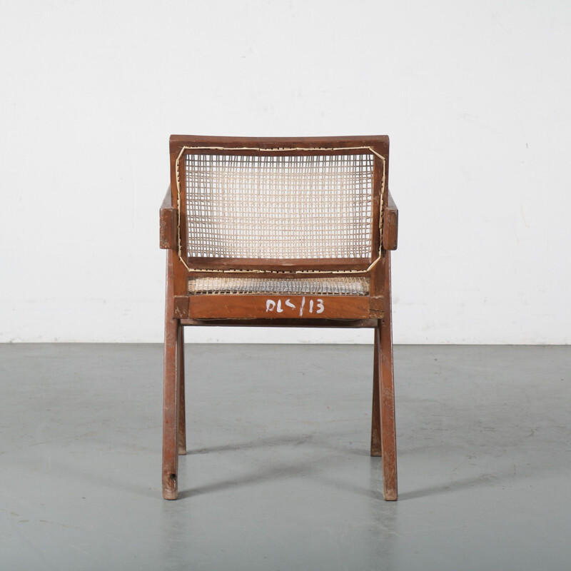 Vintage Armchair for Chandigarh,Pierre Jeanneret Cane India, 1950