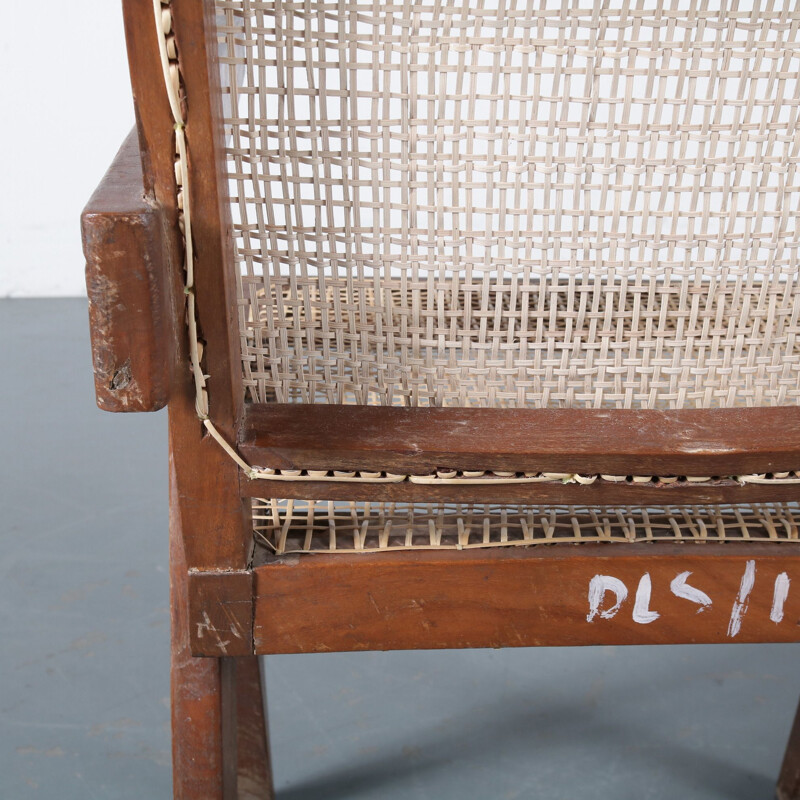 Vintage Armchair for Chandigarh,Pierre Jeanneret Cane India, 1950