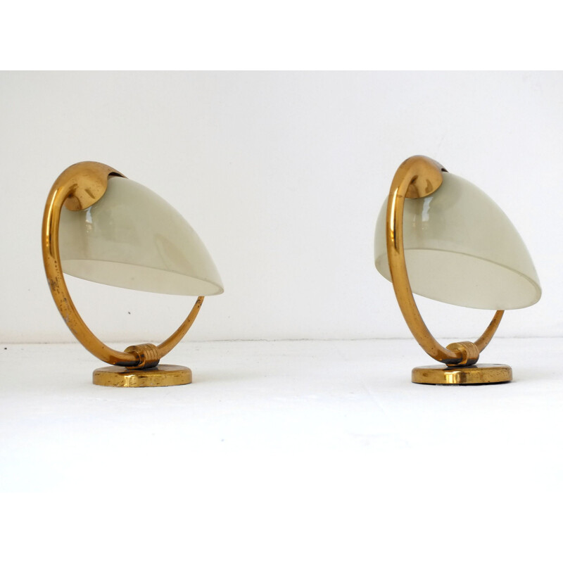 Pair of wall lamp Oscar Torlasco Lumi Italy 1950