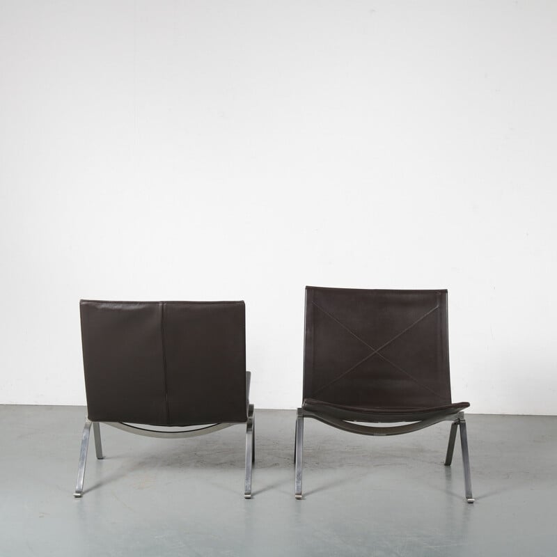 Paire de fauteuils lounge vintage PK22 de Poul Kjaerholm pour Fritz Hansen, Danemark, 1960