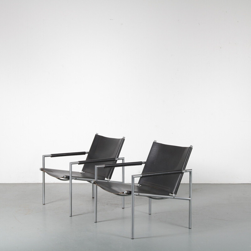 Pair of easy chairs by  Martin Visser for 't Spectrum in the Netherlands 1960s