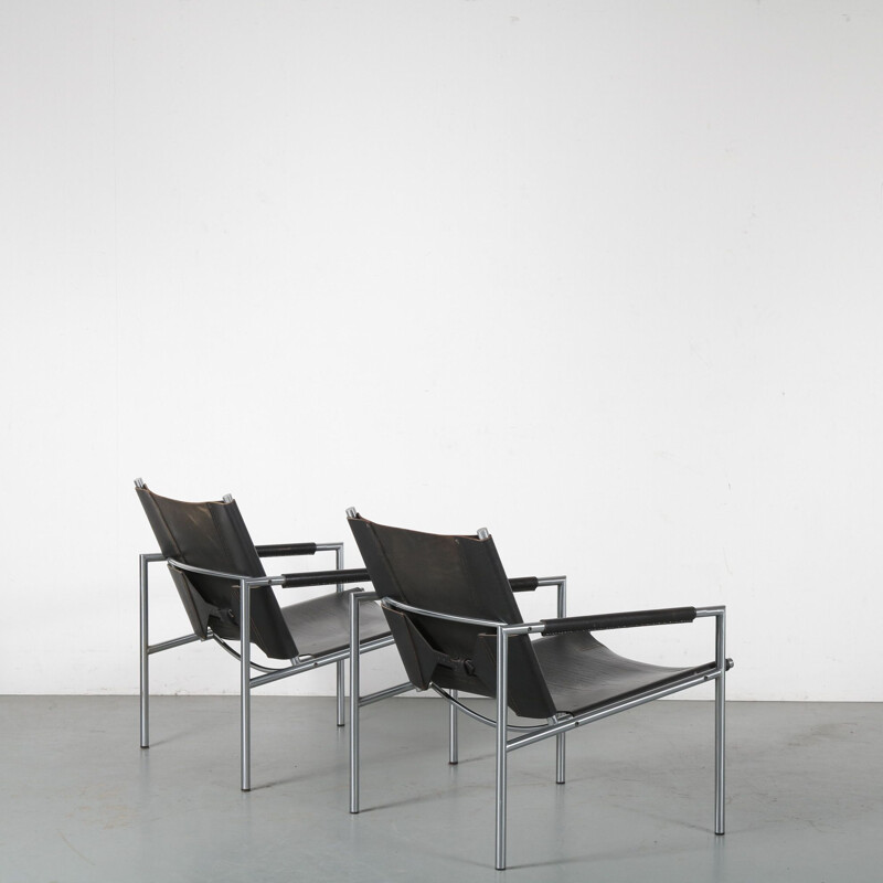 Pair of easy chairs by  Martin Visser for 't Spectrum in the Netherlands 1960s