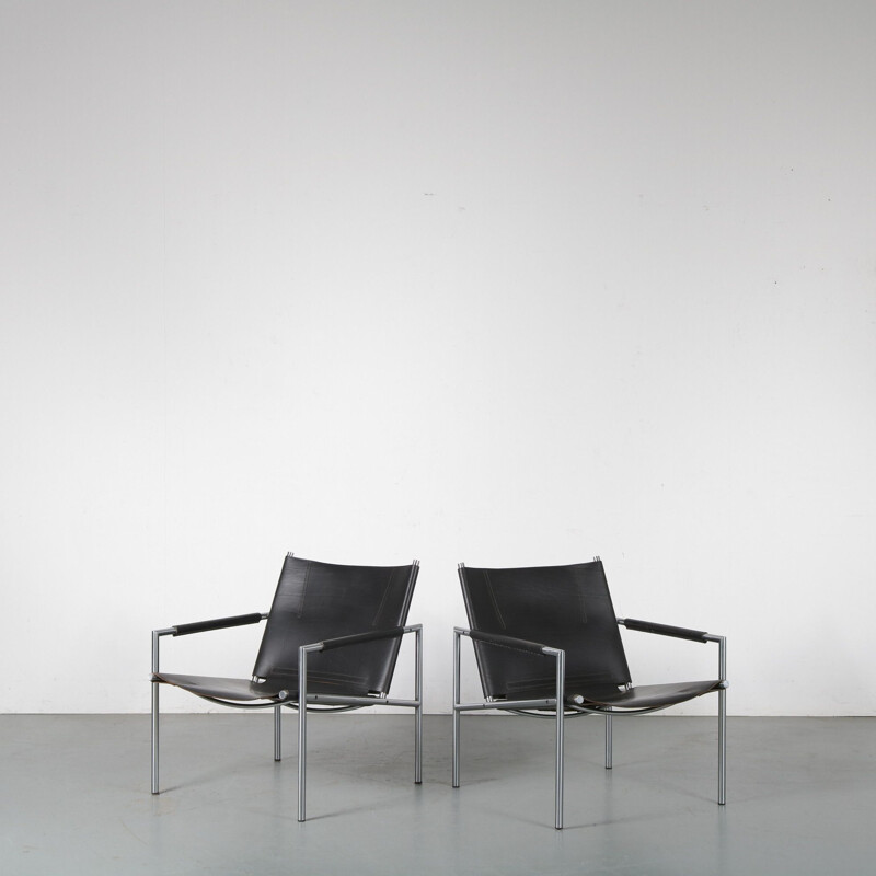 Pair of easy chairs by  Martin Visser for 't Spectrum in the Netherlands 1960s